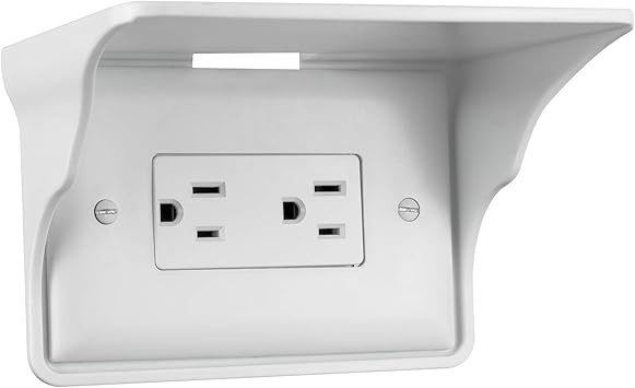 Power Perch Horizontal Wall Outlet Shelf Home Wall Shelf Organizer For Outlets Perfect For Bathroom Kitchen Bedrooms With Cord Management And Easy Installation White 2 Pack Amazon Com