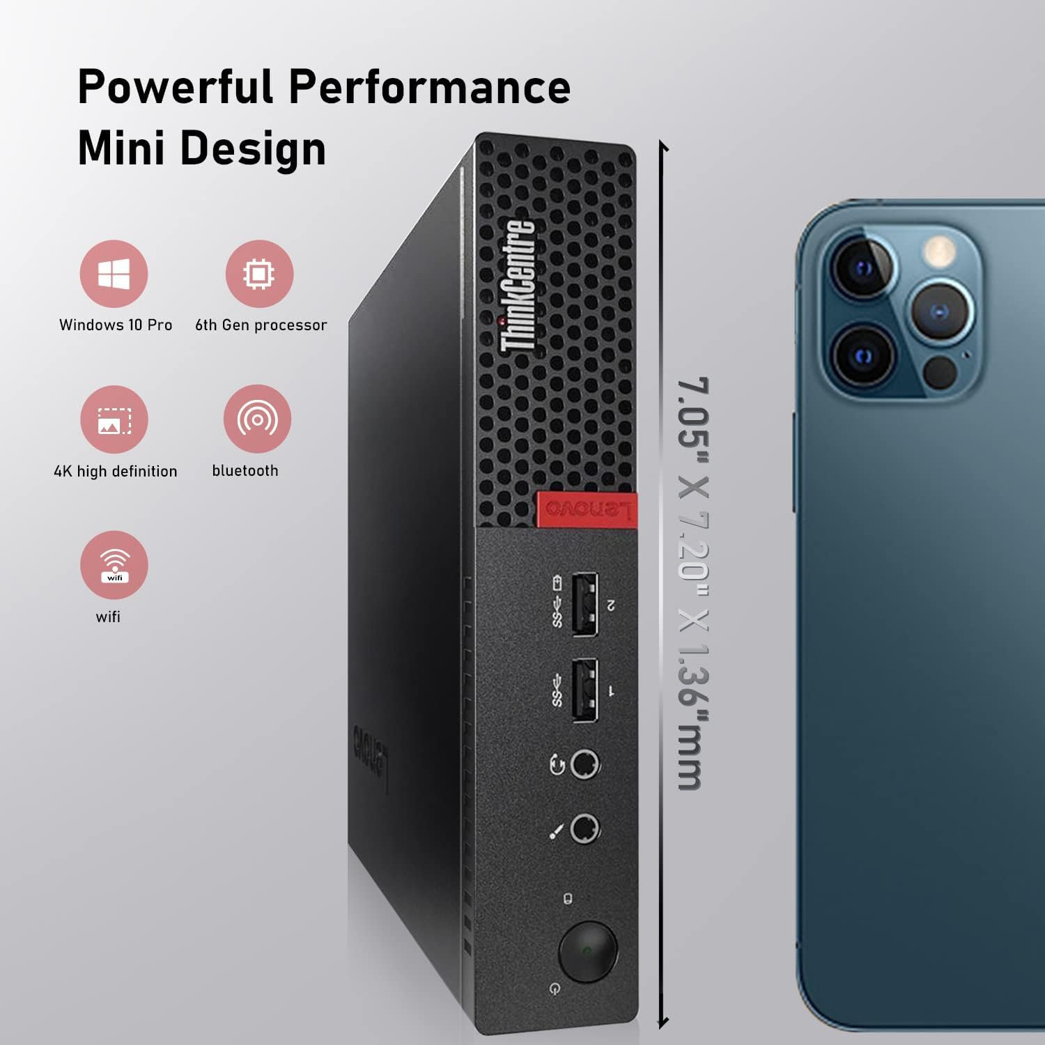 Lenovo TINY ThinkCentre M910Q MICRO PC Intel I7-7700T, 16GB RAM, 512GB NVME WIFI Windows 11 Power Supply