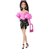 Barbie Deluxe Style Doll and Accessories #13 | Fashion Doll in Pink Barbiecore Top with Puffed Sleeves, Mini Skirt With Pink Purse and Sunglasses Accessories