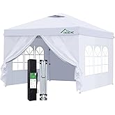 Acepic 10x10 Instant Portable Canopy Tent,300D Silver-Coating Top,Easy Setup Outdoor Party Canopies with Comes with 4 Removab