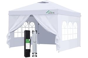 Acepic 10x10 Instant Portable Canopy Tent,300D Silver-Coating Top,Easy Setup Outdoor Party Canopies with Comes with 4 Removab