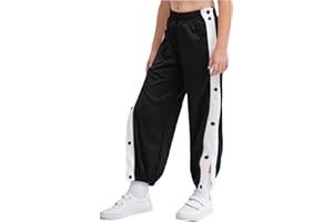 TTAO Kids Boys Tear Away Basketball Pants Side Split Button Post Surgery Sweatpants Athletic Joggers