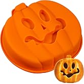 Webake Pumpkin 8 Inch Cake Pan Silicone Jack-O-Lantern Mold 3D Pumpkin Shaped Cake Mold Large, Halloween Baking Pan, Trick or Treat for Halloween Party