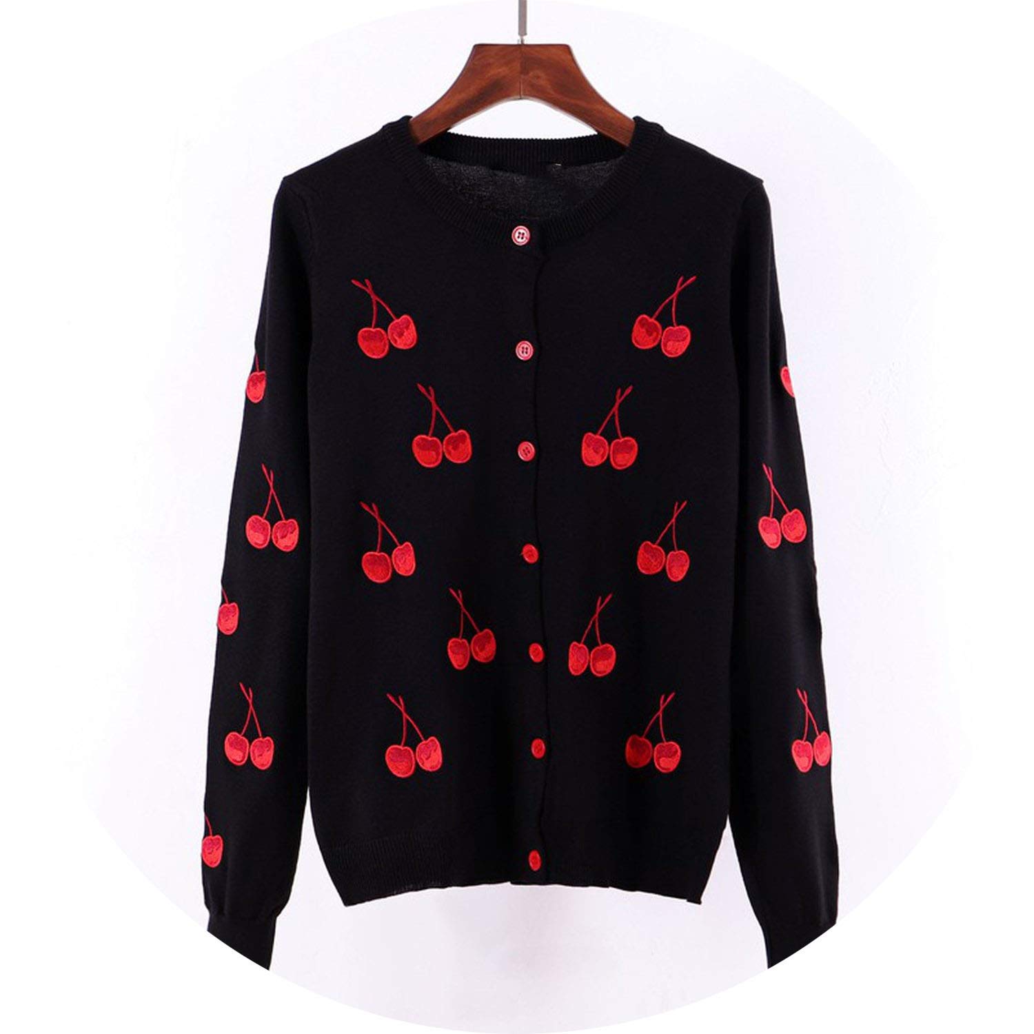 Cherry Printing Women Cardigans 2019 