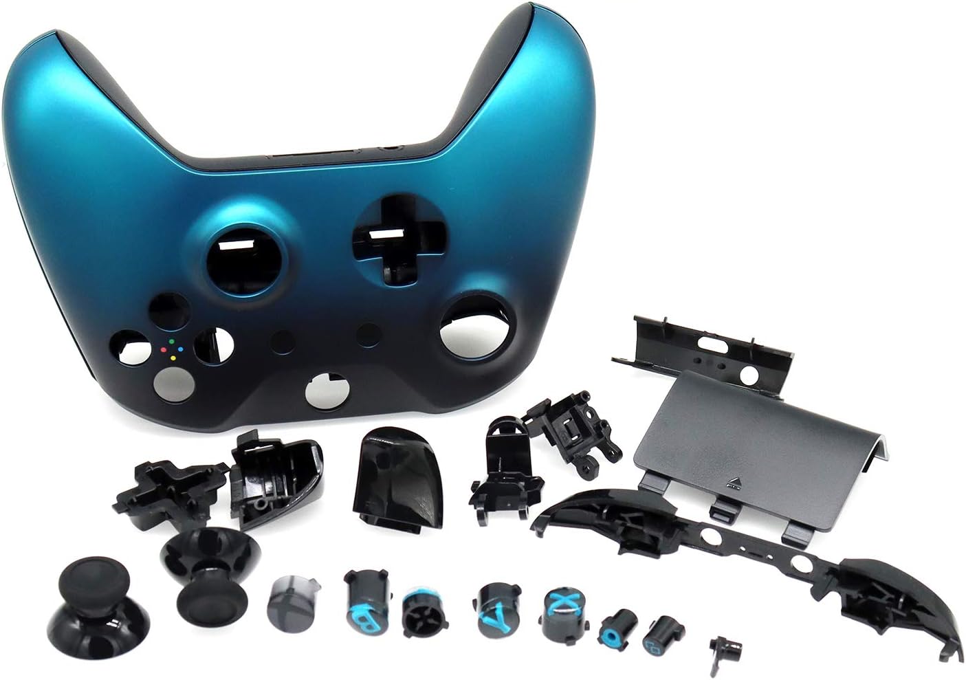 PartEGG Full Housing Shell Case Kit Replacement with Buttons ABXY Trigger Custom Mod Set for Xbox One S Controller Ocean Shadow Special Edition