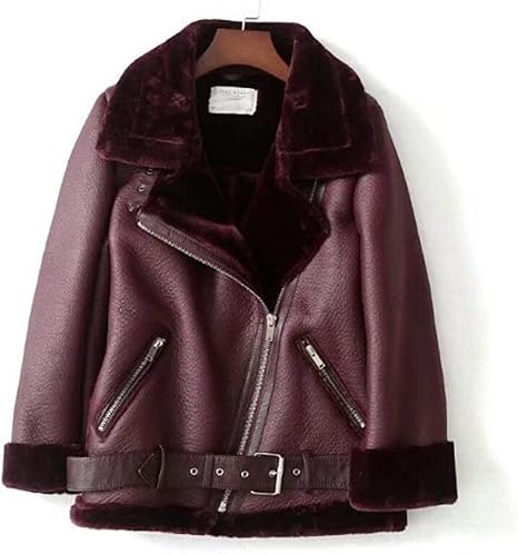 burgundy fur coat