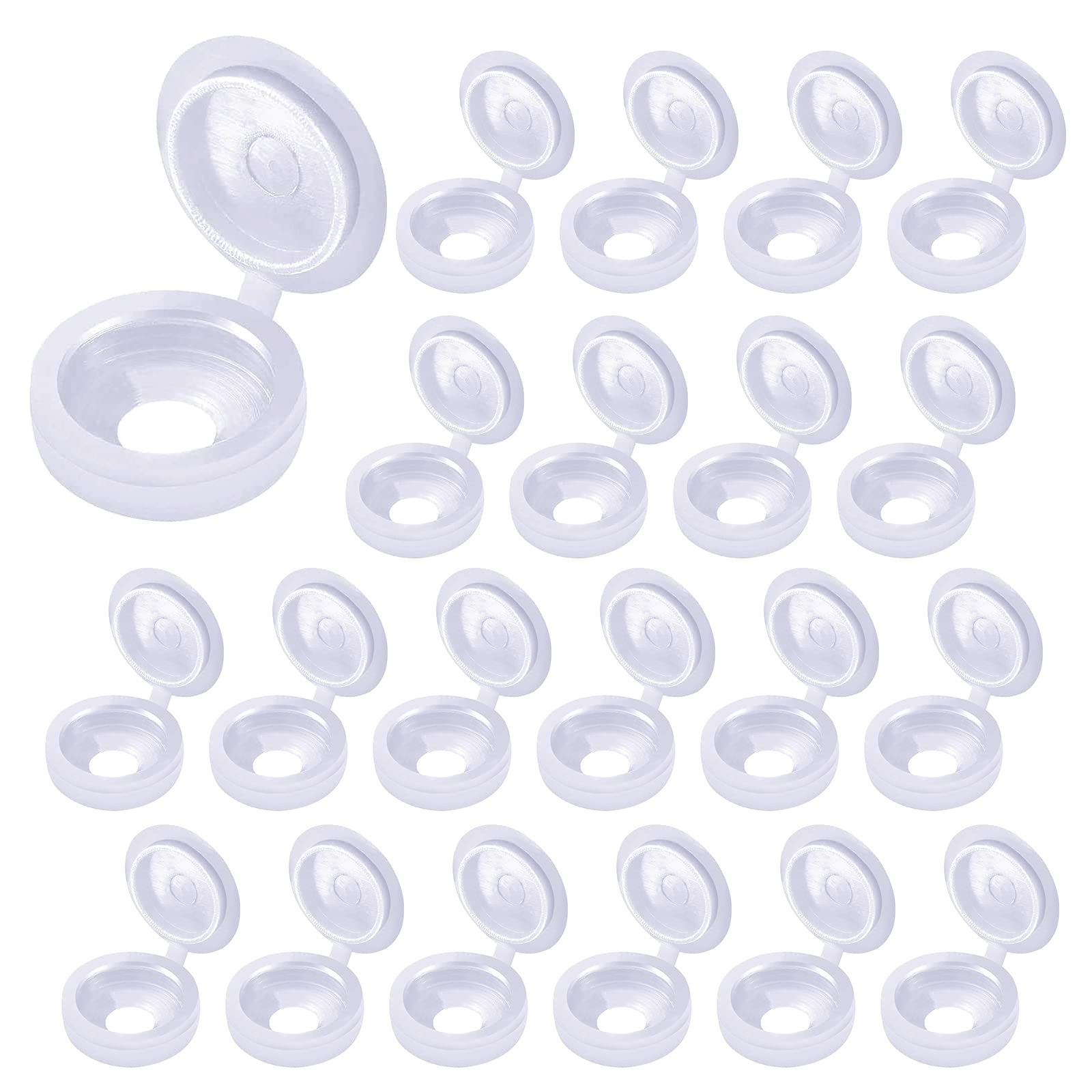 Plastic Screw Caps,200 Pcs Screw Covers Snap Cap Screws Decorative Cover, Washers Cladding Caps for 6~8 Screw for Furniture(White)