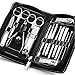 PhantomSky 15 Pcs Stainless Steel Manicure Pedicure Set Nail-Clippers Cleaner Cuticle Grooming Kit - Perfect Nail Scissors Tool Set for Professional and Daily Use