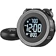 USCCE Loud Dual Alarm Clock with Bed Shaker - 0-100% Dimmer, Vibrating Alarm Clock for Heavy Sleepers or Hearing Impaired, Ea