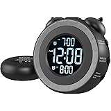 USCCE Loud Dual Alarm Clock with Bed Shaker - 0-100% Dimmer, Vibrating Alarm Clock for Heavy Sleepers or Hearing Impaired, Ea
