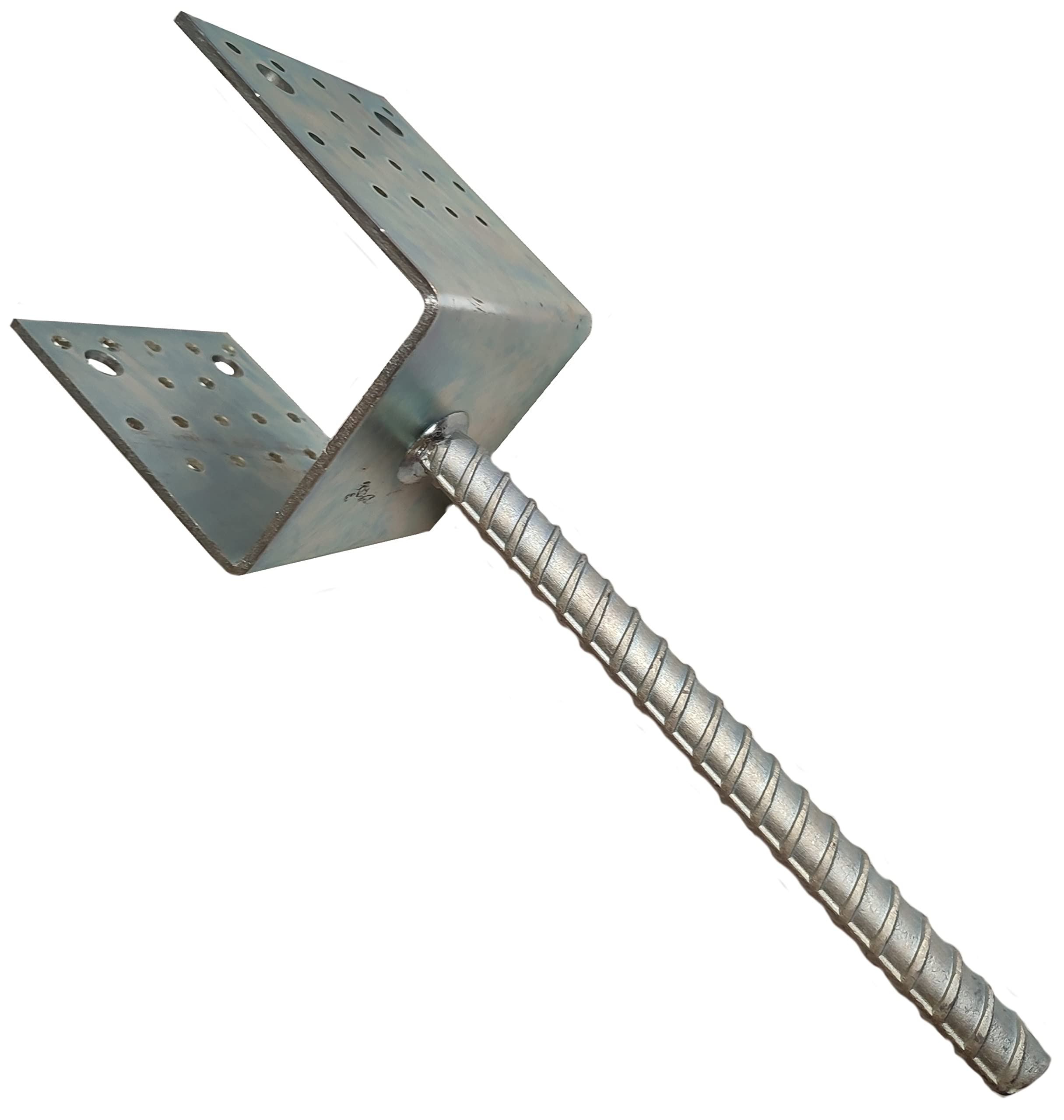 U Type Post Pergola Foot Shaped Galvanised 4mm Thick Support Concrete in U Heavy Duty Fence Posts Anchor Tool Steel 4mm Thick 100 x 100 x 120mm- 4 Inch x 4 Inch x 5 Inch