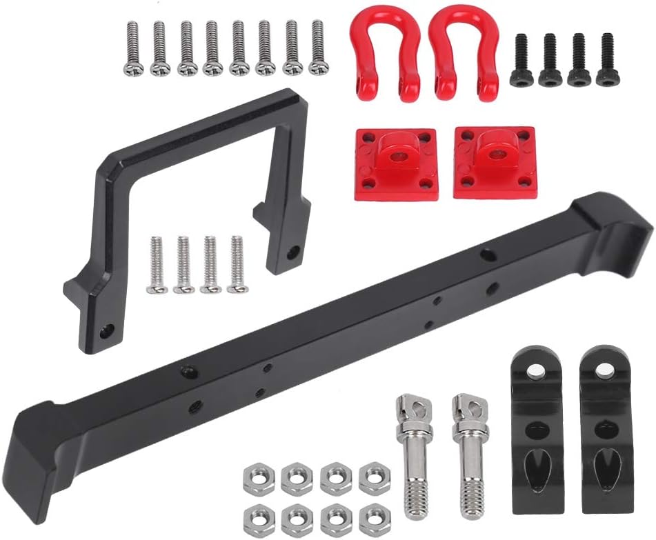 VGEBY RC Bumper Crawler Metal 1/10 Front Rear Bumper with Buckle RC Accessory Fit for Mangniu MN90 MN90K MN91 MN91K MN45 MN45K MN96 MN99 MN99S MN40(Black) - Image 5
