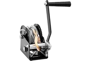 VEVOR Hand Winch, 800 lbs Pulling Capacity, Boat Trailer Winch Heavy Duty Rope Crank with 33 ft Steel Wire Cable and Two-Way 