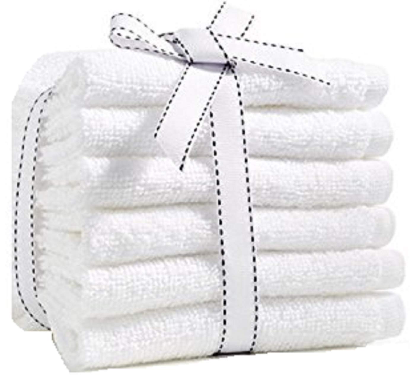 Fresh from Loom Towel for face 6 Piece 450 GSM Cotton Face Towel Set White, Size 12x12 inch