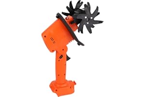 Zunate Cordless Tiller Cultivator, 235RPM Handheld Garden Tool with 4 Manganese Steel Blades Compatible with 18V Batteries fo