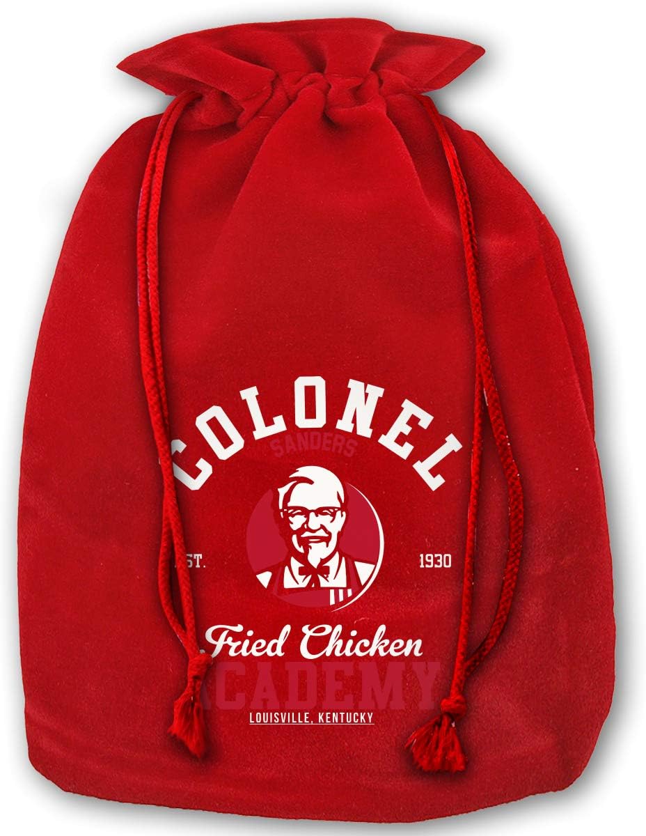 HUTTGIGHT Colonel Sanders Fried Chicken Academy KFC Christmas Drawstring Bag Gift Bags Santa Sack For Christmas Party Decoration