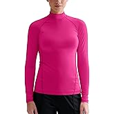 Zengjo Mock Neck Thermal Tops for Women Workout Running Athletic Long Sleeve Base Layer Shirt Light Compression Fleece Lined