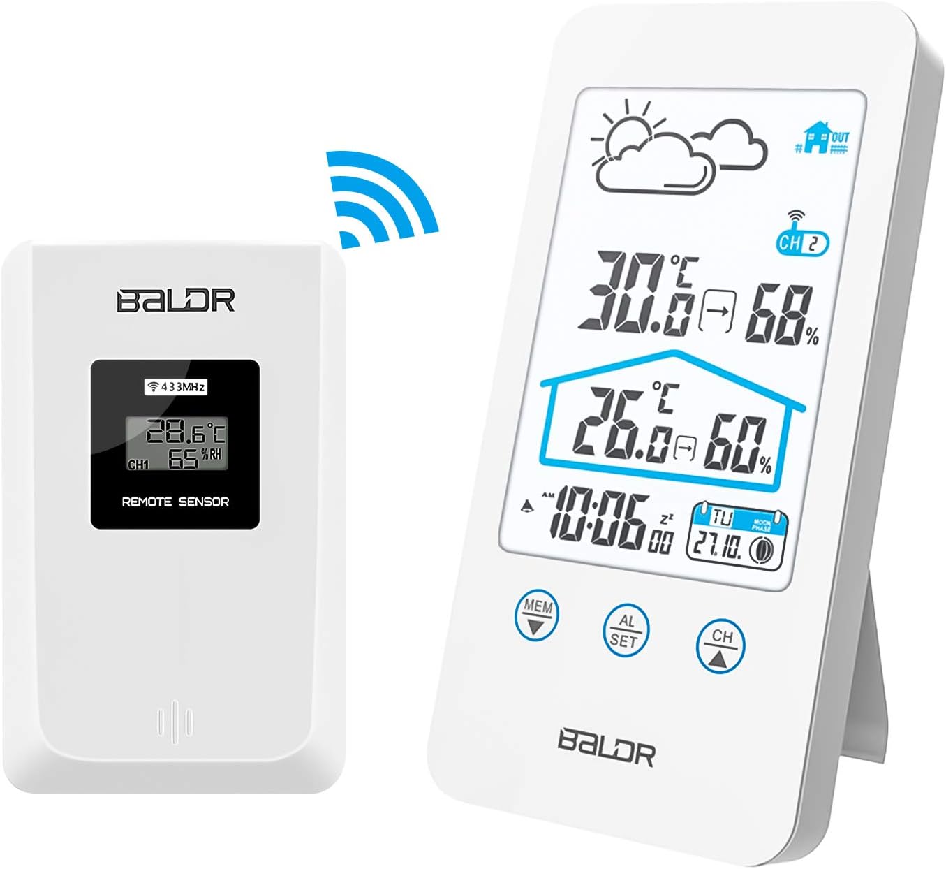 FLYLAND Wireless Weather Station, Wireless Digital Indoor Outdoor