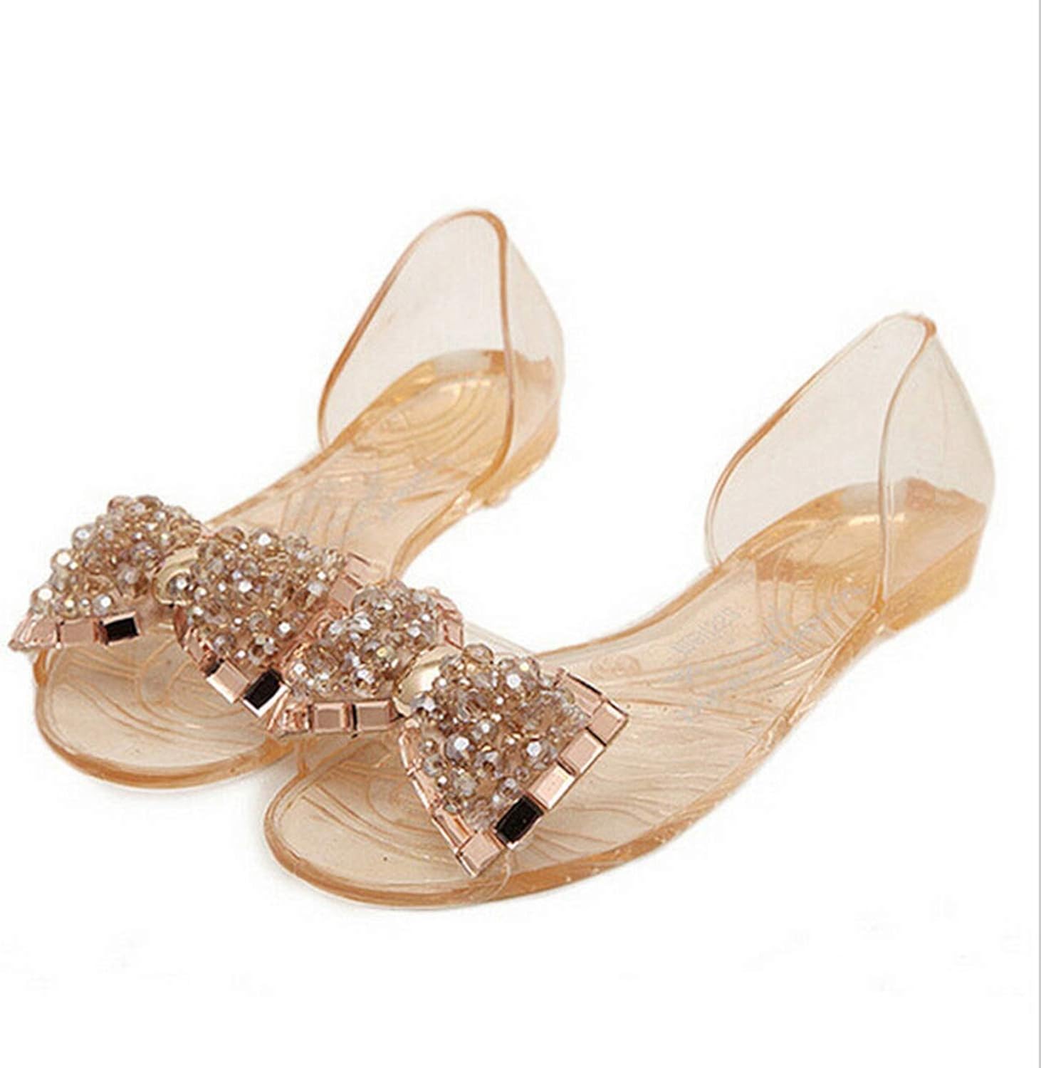 transparent sandals flat