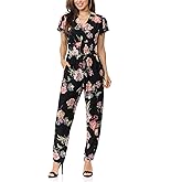 Auliné Collection Womens Sleeveless Culotte Capri Wide Leg Wrap Romper Jumpsuit