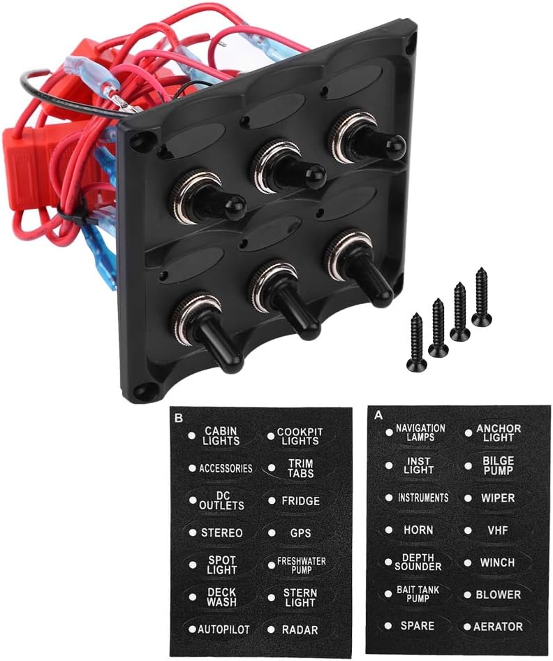 Panel de Interruptores de Barco, 12V24V Impermeable para Barcos Barco