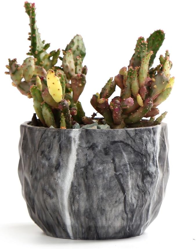 SUN-E Modern style Marbling Ceramic Flower Pot Succulent/Cactus Planter Pots Container Bonsai Planters With Hole 8.5 cm Idea(Set Of 4) - Image 5