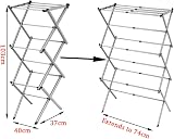Vivo Technologies 3 Tier Extendable Clothes Airer Foldable Grey 7.5m Drying view 4