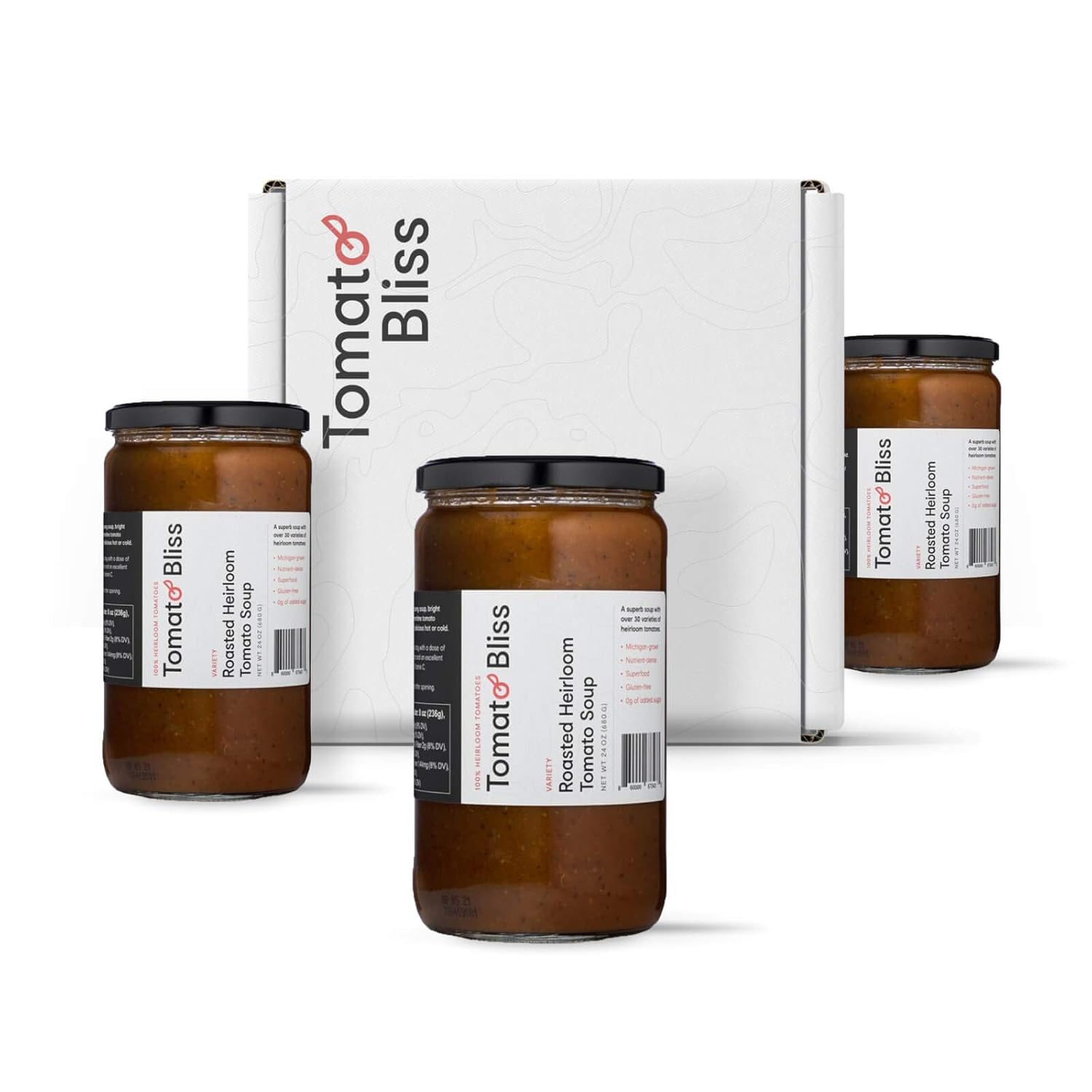 Gourmet Food Gift Box: 3 Jars of Roasted Tomato Soup – Gifts for Foodies, Gifts for Chefs, Gifts for Cooks - Tomato Bliss.