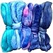 SPINNING FIBER Super soft BFL Wool Top Roving drafted for hand spinning with drop spindle or wheel, felting, blending and weaving. Variegated hand dyed mini skeins. 5 Ounce DISCOUNT PACK, Blues