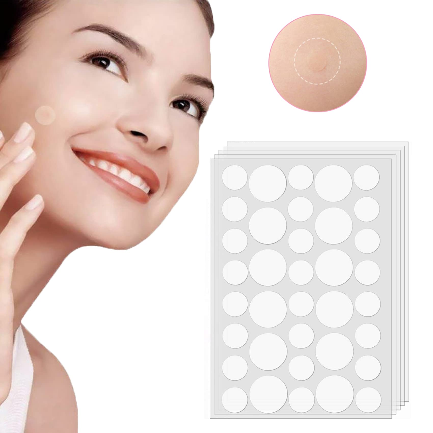 Rpanle Hydrocolloid Acne Patches - Invisible Absorbing Pimple Treatment (180 Count/5 Sheet)