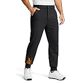Soothfeel Mens Fleece Lined Golf Joggers with Pockets Slim Fit Stretch Sweatpants Dress Work Travel Warm Winter Pants for Men