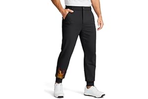 Soothfeel Mens Fleece Lined Golf Joggers with Pockets Slim Fit Stretch Sweatpants Dress Work Travel Warm Winter Pants for Men