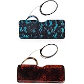 DXYXYO Mini Armless Reading Glasses Clip on Nose for Men Women 2 Pack Thin Compact Readers with Small Portable Case