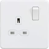 Knightsbridge SFR7000MW Screw Less 13A 1G DP Switched Socket White
