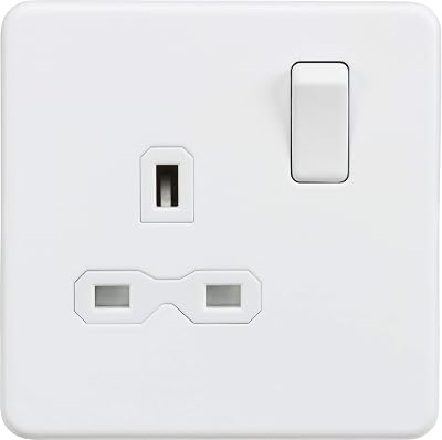 Knightsbridge SFR7000MW Screw Less 13A 1G DP Switched Socket White