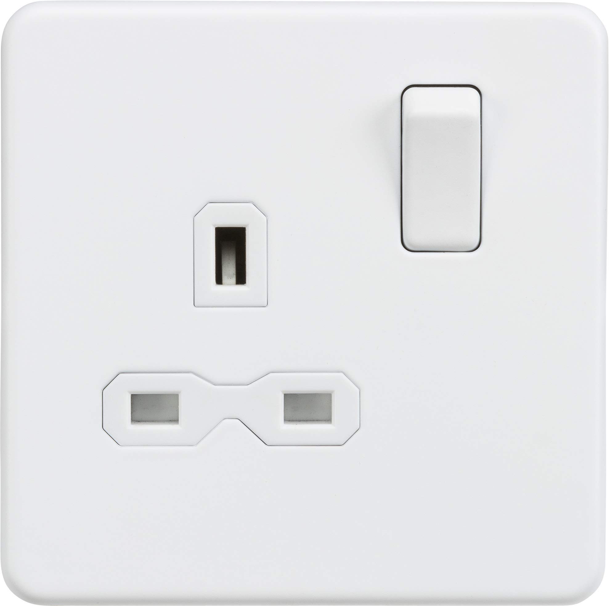 Knightsbridge SFR7000MW Screw Less 13A 1G DP Switched Socket, White