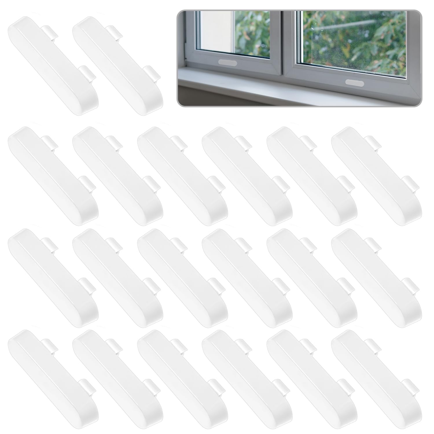 20 Pcs Window Sill Cover, Weep Hole Covers Window Vent Cover Replacement Drainage Caps Windowsill Cover Upvc Window Sill Covers for Upvc Windows (White)