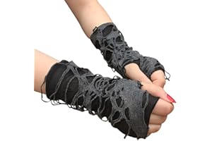 Punk Gothic Fingerless Gloves – Perforated Unisex Handwear with Edgy Street Style, Fashion Fingerless Gloves for Men Women