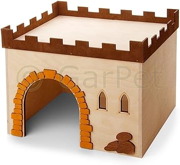 Kaninchen Hasen Nager Haus Naturholz Holz Hutte Nist Schlaf Platz