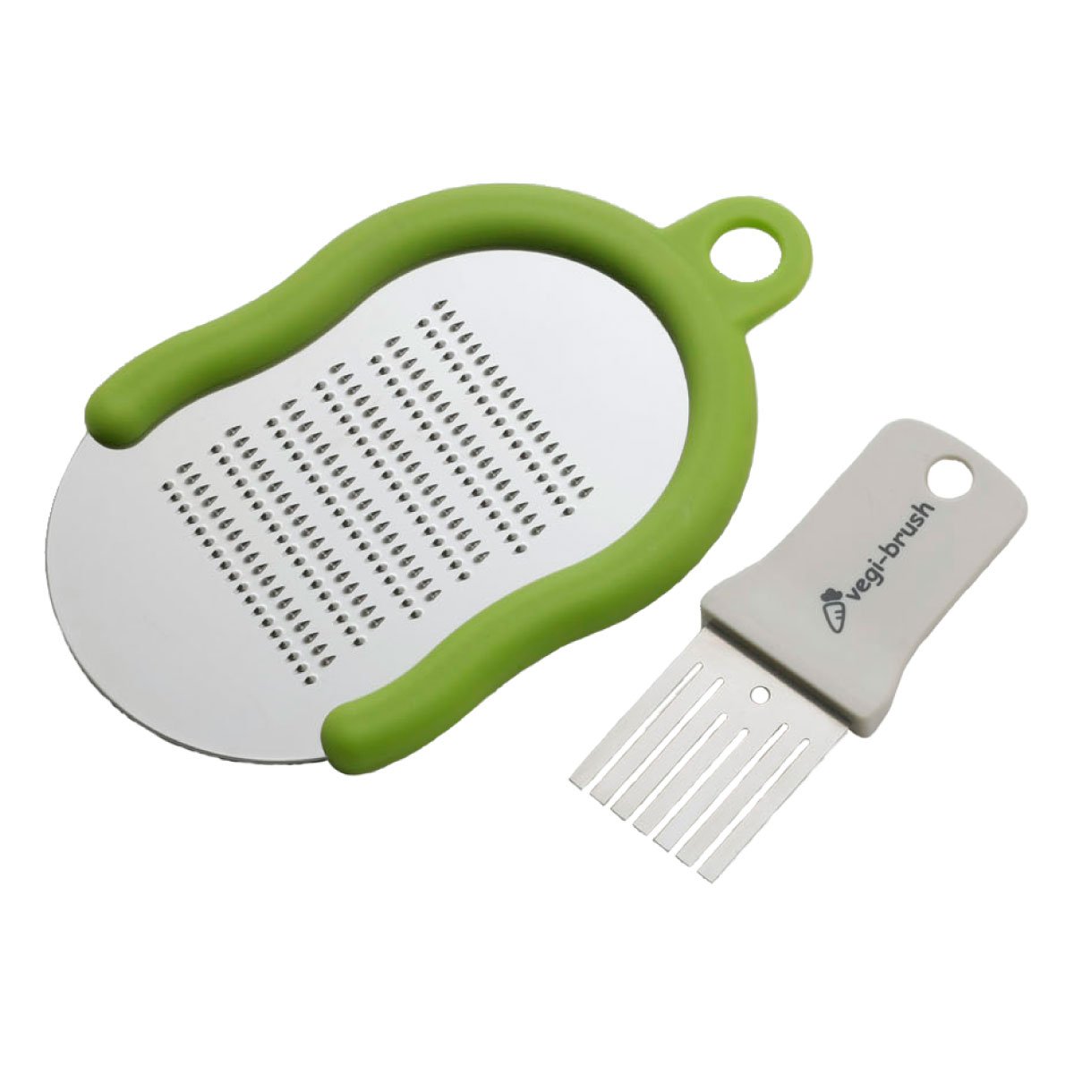 アーネスト 【日本製】 おろし金 (ミニ スクレーパー付き) ステンレス 薬味用 (手のひらフィットおろし) 大手飲食店愛用ブランド A-76928 グリーン商品画像