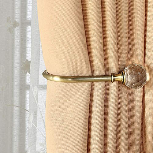 HSTYAIG Crystal Curtain Holdback Hooks Drapery Tiebacks Tassel Holder Window Decorative Hook Set of 2 (Green Bronze)