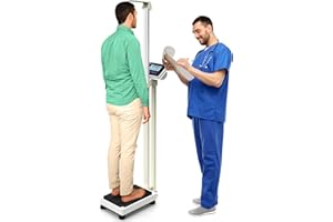 Adamson M1 Medical Scale, 440 lb/ 200 kg Capacity, BMI with Weight and Height, Professional Digital Scale for Body Weight, Home, Hospital, & Physicians, Heavy Duty - White