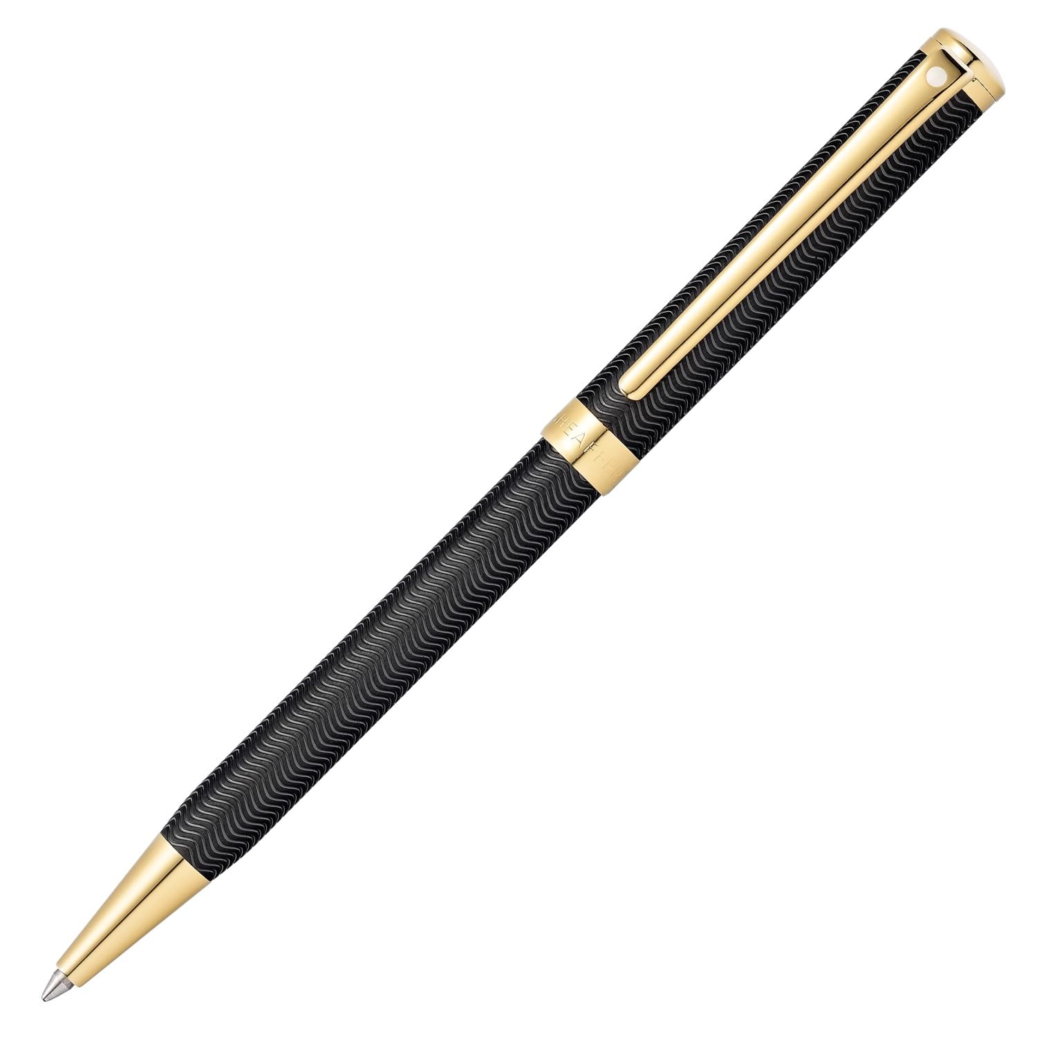 Sheaffer Intensity - Refillable ballpoint pen, engraved matte black, gold trim