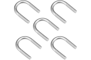uxcell U-Bolts 5pcs 1"(25mm) Inner Width 50mm Length M8 304 Stainless Steel U-Bolt Fastener for 22mm Pipe Dia
