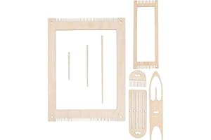 SEWCHICS Wooden Hand Weaving Loom Kit with Crochet Needles and Weaving Stick Set for Adult Beginners Small