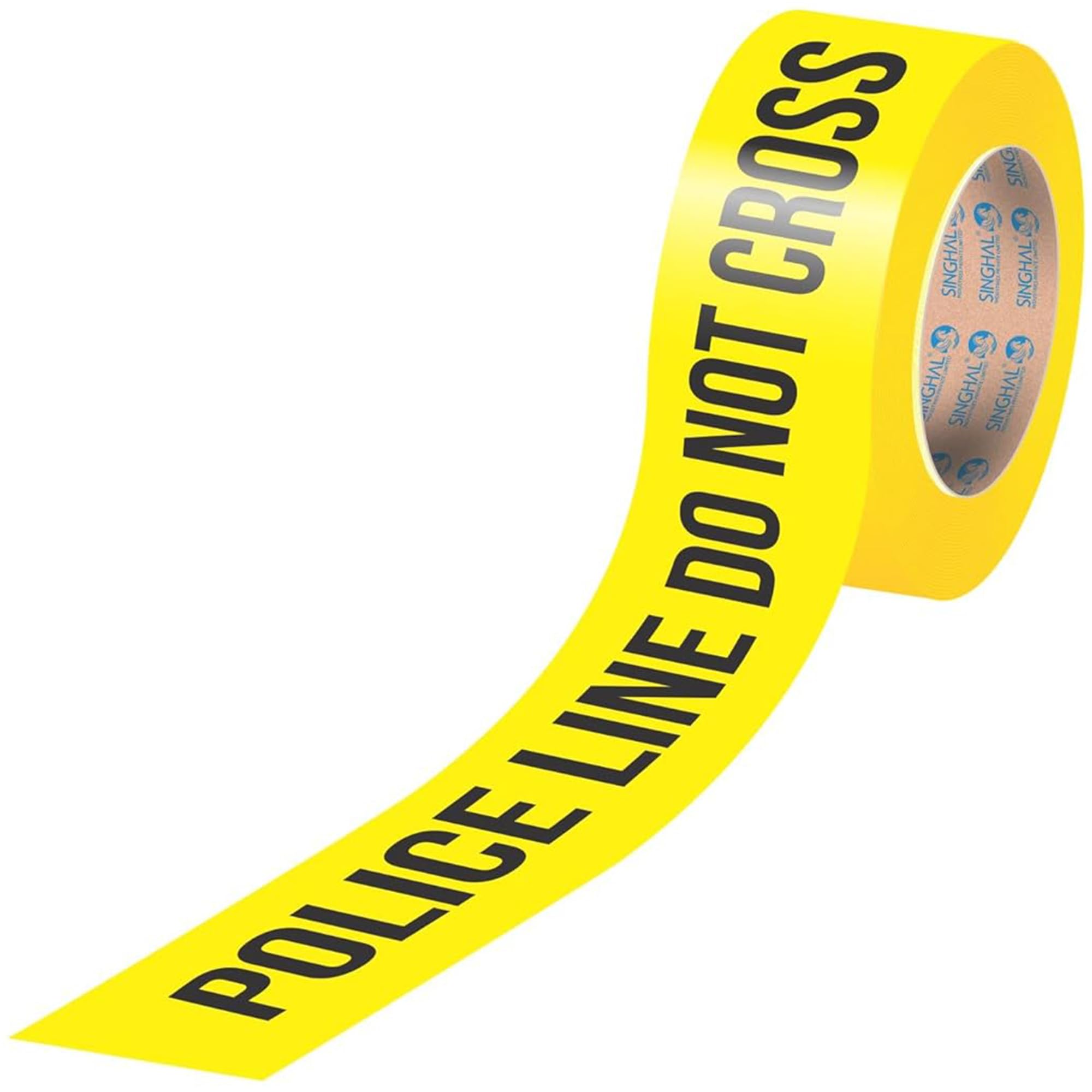 SINGHAL “Police Line Do Not Enter” Caution Tape, High-Visibility Yellow Waterproof Safety & Barrier Tape with Bold Black Print for Crowd Control, Construction, and Halloween Decor (305 m / 1000 ft)