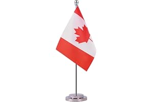 Krmkot Canada Canadian Desk Flag Table Flag, Small Mini Canada Canadian Desktop Flag,Miniature International World Country Flags,Festival Events Celebration,Office decoration(Canada)
