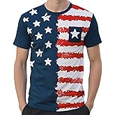 Evankin Mens 4th of July T Shirts American Flag Patriotic Short Sleeve Tees Funny Novelty USA Tops Independence Day