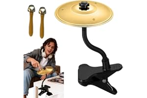Xinghuifu Clip-On Desktop Cymbal – Gold-Tone Desktop Percussion Gadget for Instant Stress Relief, Easy to Install, Fits Any D