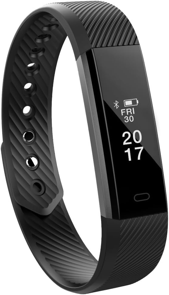 Toksum Alfa Slim Fitness Activity Tracker Smart Wristband | Wearable Pedometer Watch Bracelet with Sleep Monitor | For Kids, Women and Men | For iPhone & Android
